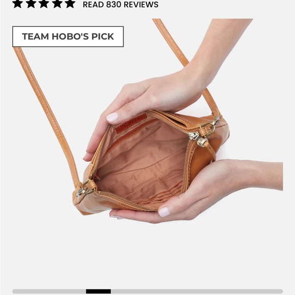 HOBO Elegant Tan (Truffle) Leather Crossbody Bag - Picture 3 of 9